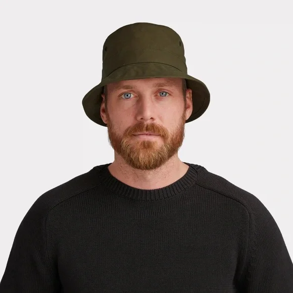 New TILLEY Waxed Cotton Bucket Hat - Green Mens Sz M UPF50+ sun protection